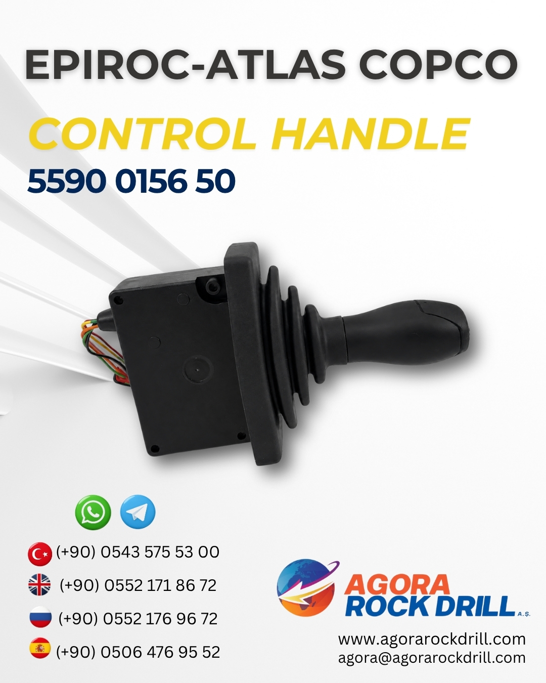 Epiroc - Atlas Copco - Control Handle - 5590 0156 50 - 5590015650 - 5590-0156-50