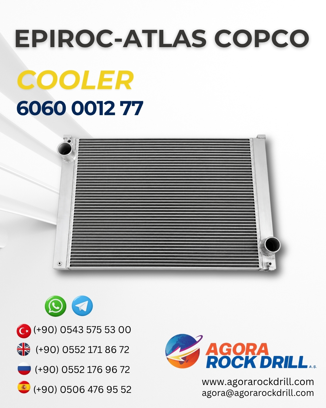 Epiroc - Atlas Copco - Cooler - 6060 0012 77 - 6060001277 - 6060-0012-77
