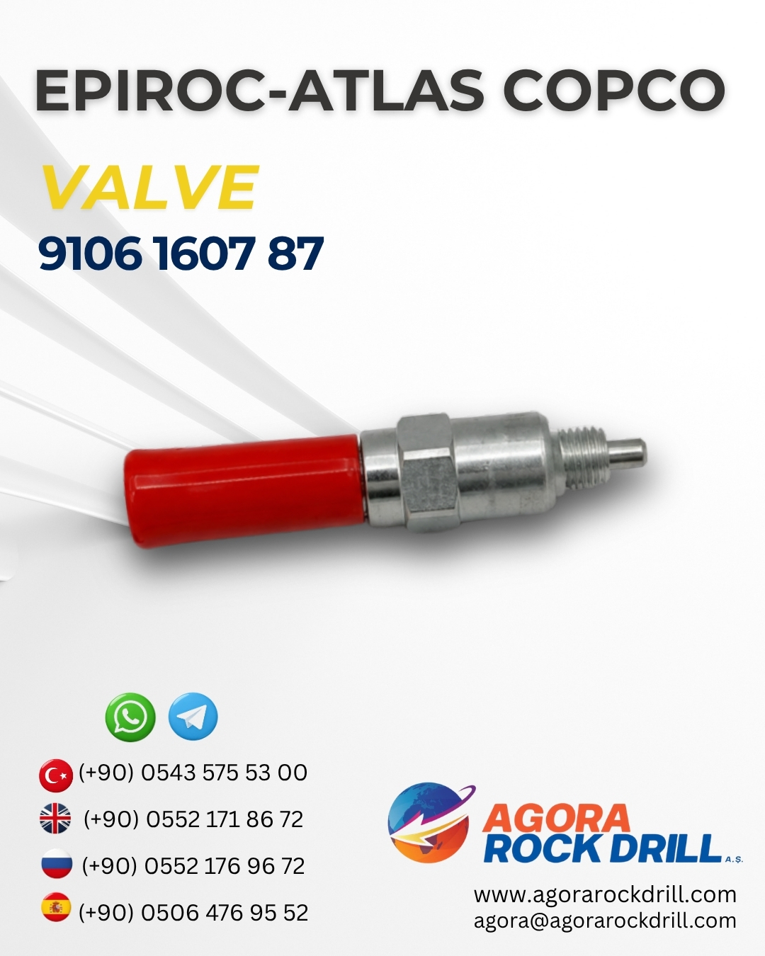 Epiroc - Atlas Copco - Valve - 9106 1607 87 - 9106160787 - 9106-1607-87