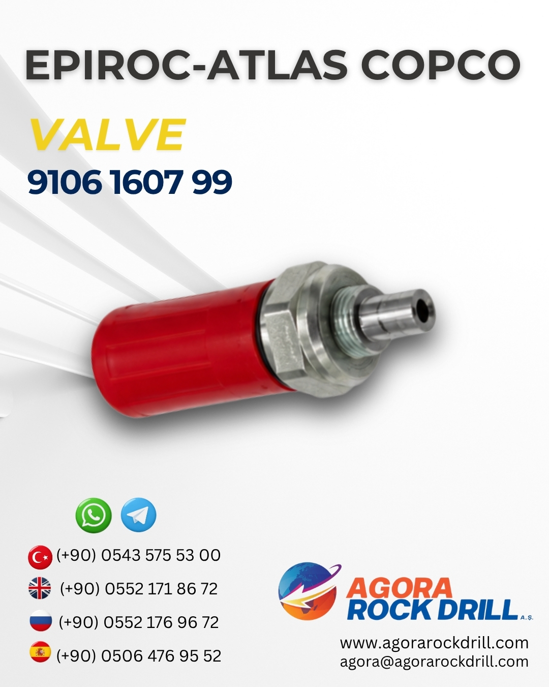 Epiroc - Atlas Copco - Valve - 9106 1607 99 - 9106160799 - 9106-1607-99 