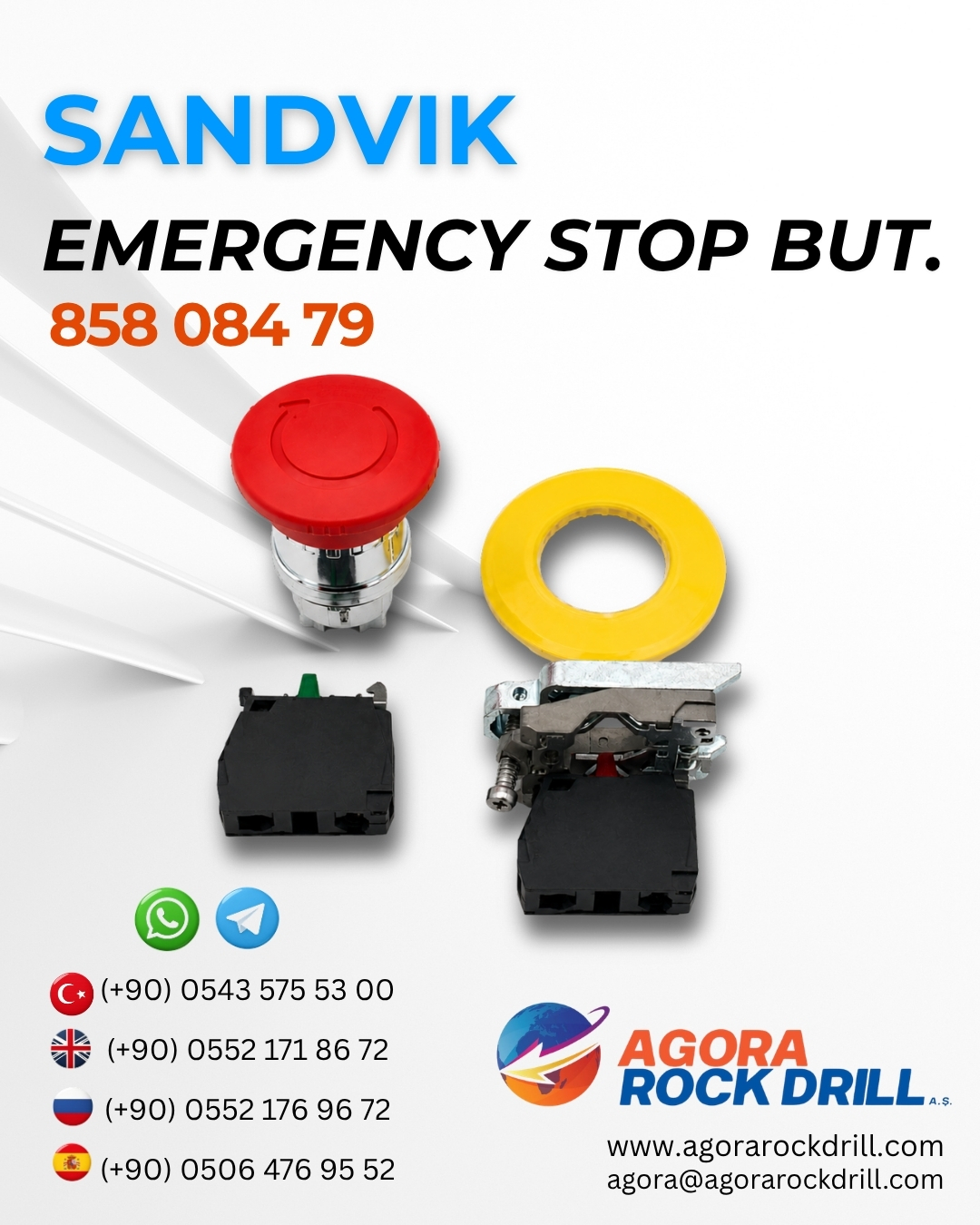 Sandvik - Emergency Stop Button - 858 084 79 - 85808479