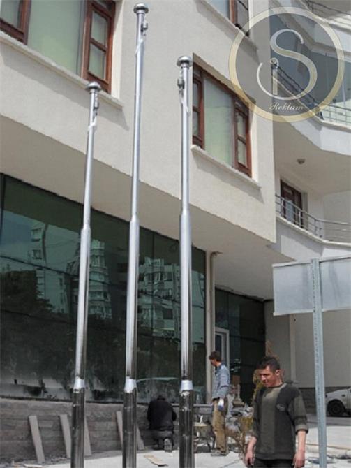 Stainless Chrome Internal Mechanism Flagpole