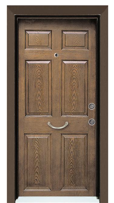 American Prestige Gold Series-101 Walnut Walnut Steel Door