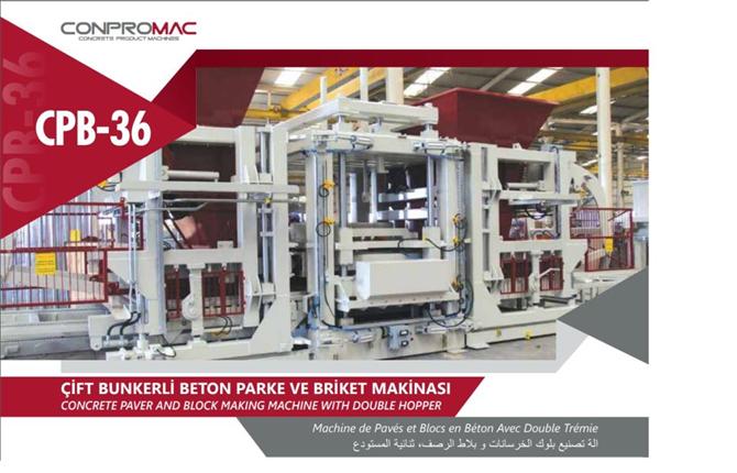 çift bunkerli beton parke ve briket makinası 